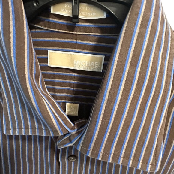 Men's Michael Kors Striped Button-Down Shirt sz XL 17 - Picture 5 of 7